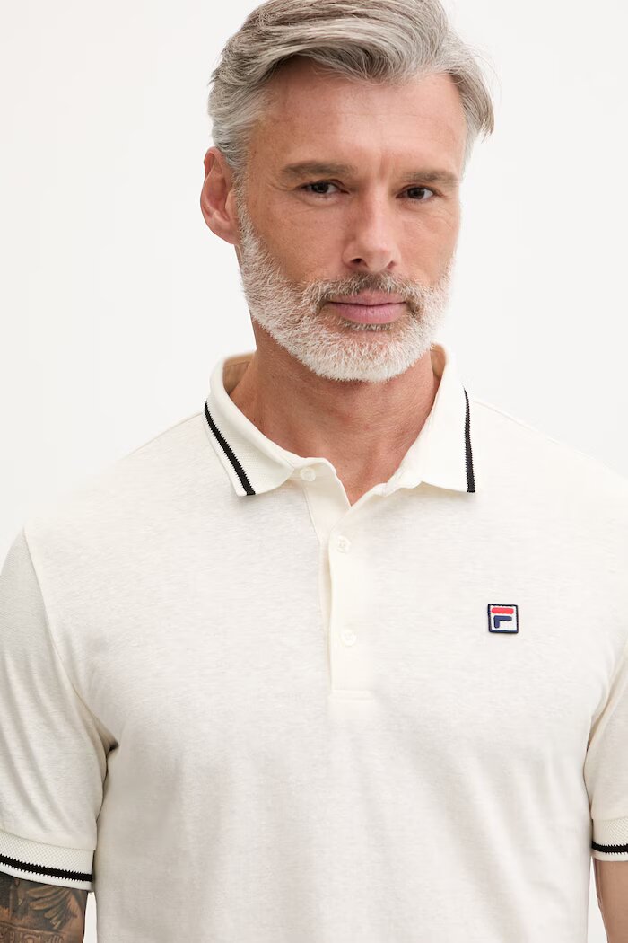 Fila тениска с яка мъжка MONZA бежова FAM1175
