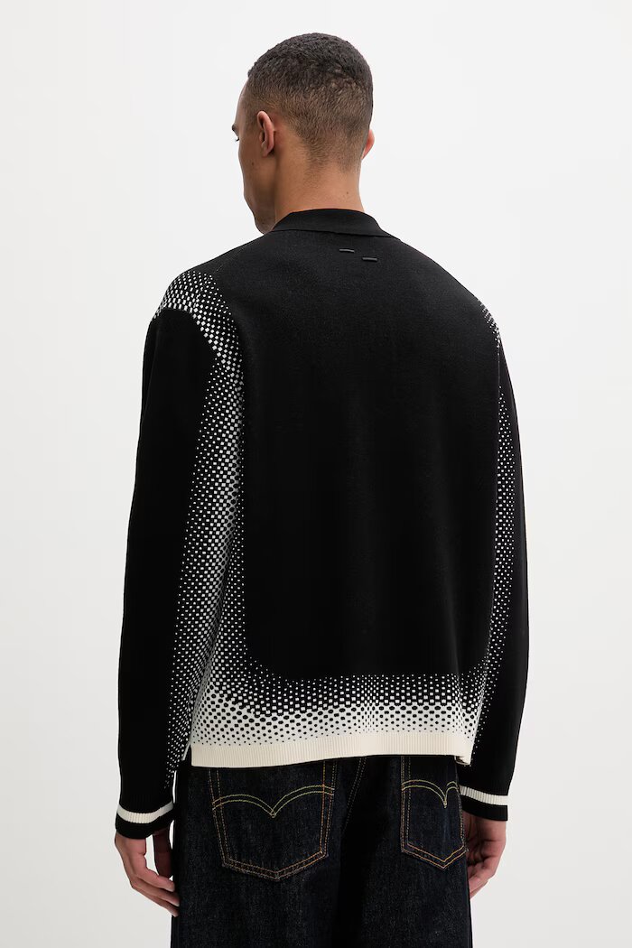 Filling Pieces пуловер мъжки с вискоза Knit Shirt Rugby черен 422571500243