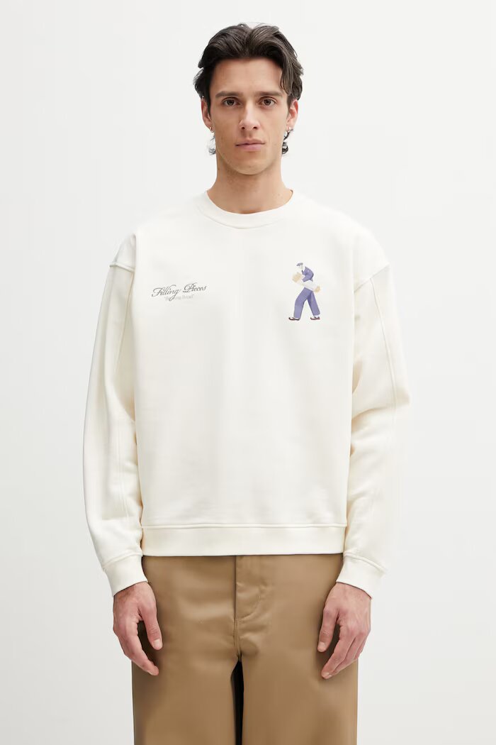 Filling Pieces уголемен суичър мъжки от памук Bakery бежов 412630501286.214