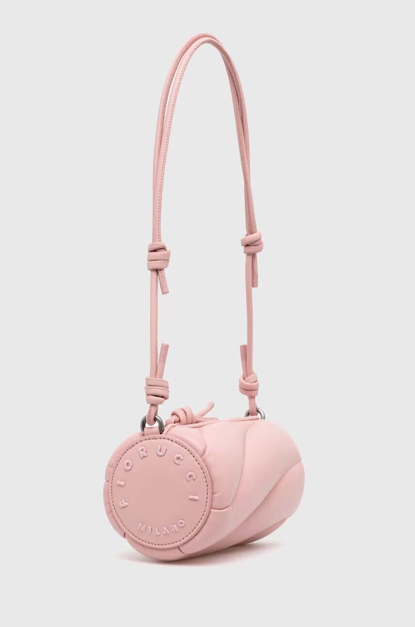 Fiorucci Кожена чанта Baby Pink Leather Mini Mella Bag