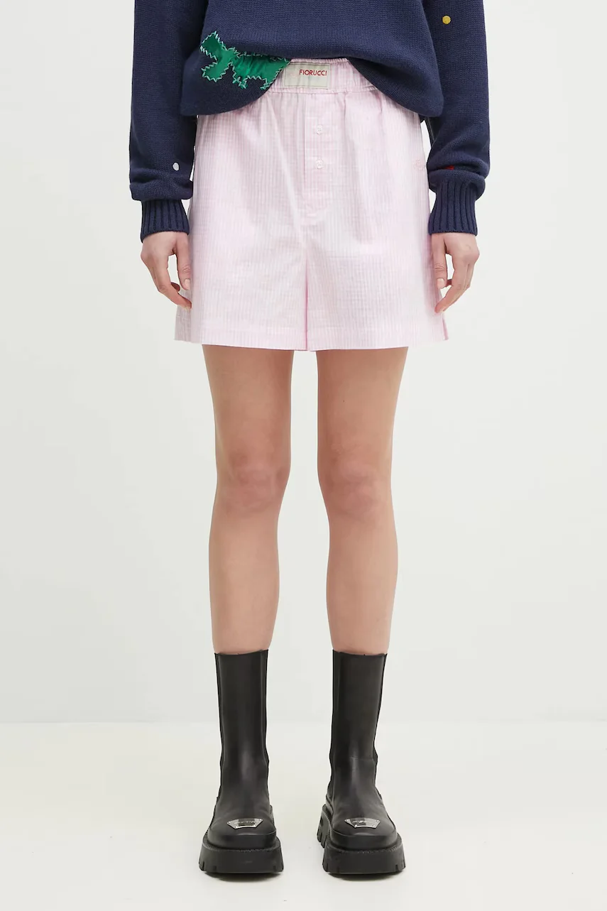 Fiorucci Памучен къс панталон Gingham Logo