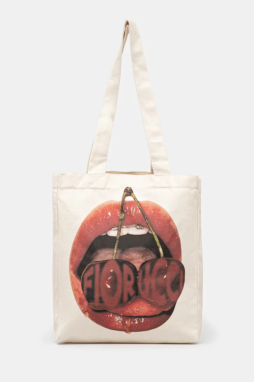 Fiorucci Памучна чанта Mouth Print