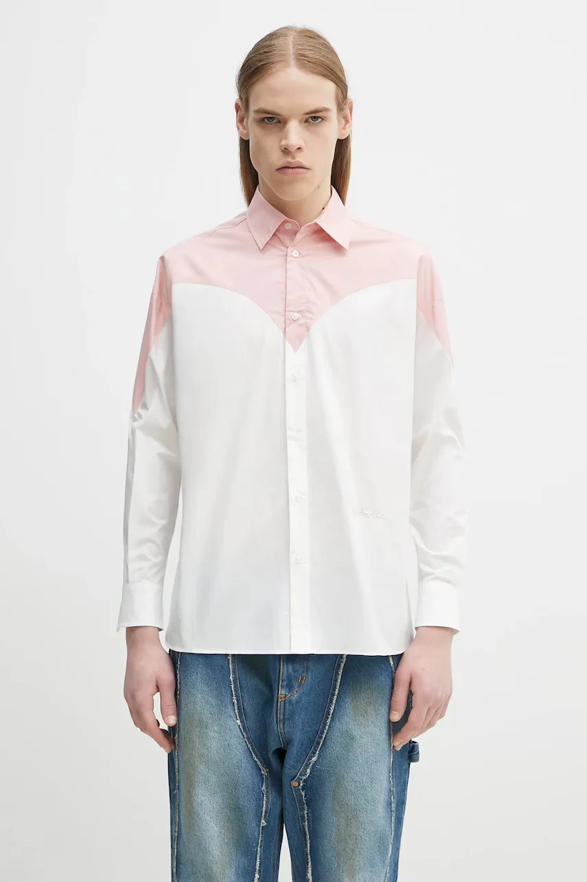 Fiorucci Памучна риза Embroidered Heart Relaxed Fit