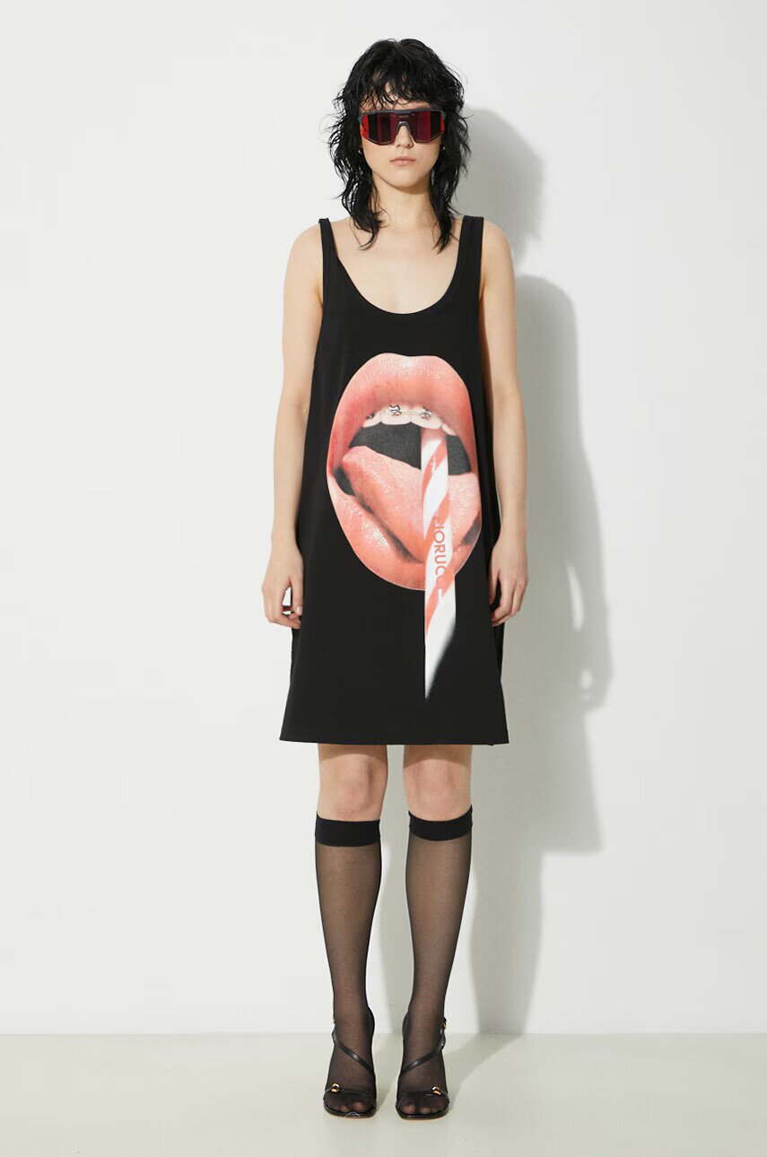 Fiorucci Памучна рокля Mouth Print Tank Dress