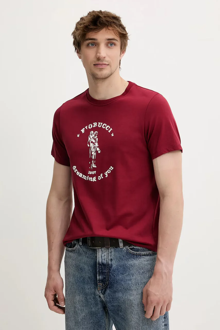 Fiorucci Памучна тениска Burgundy Dreaming of You Regular Fit T-Shirt
