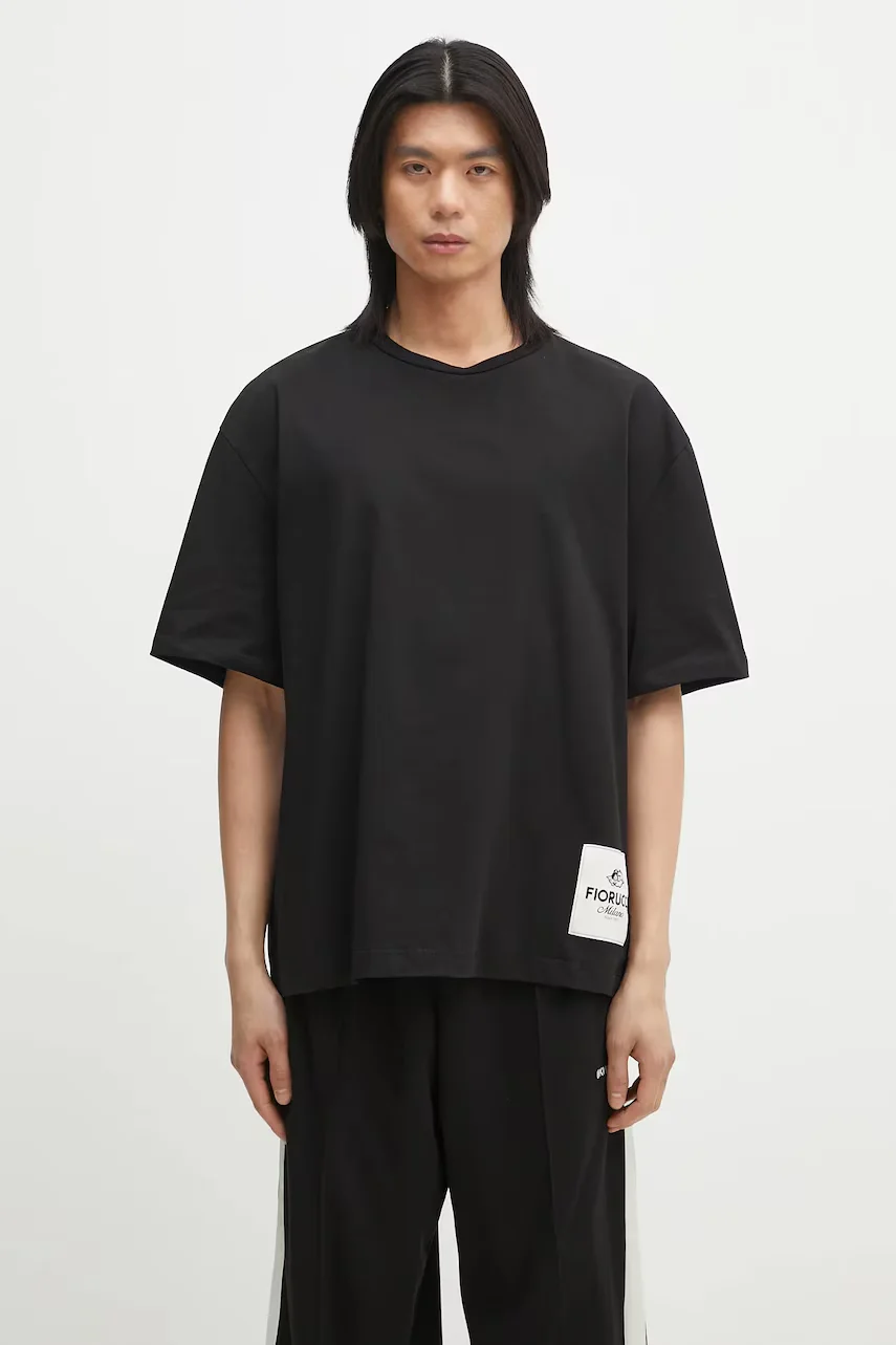 Fiorucci Памучна тениска Logo Label Boxy Fit