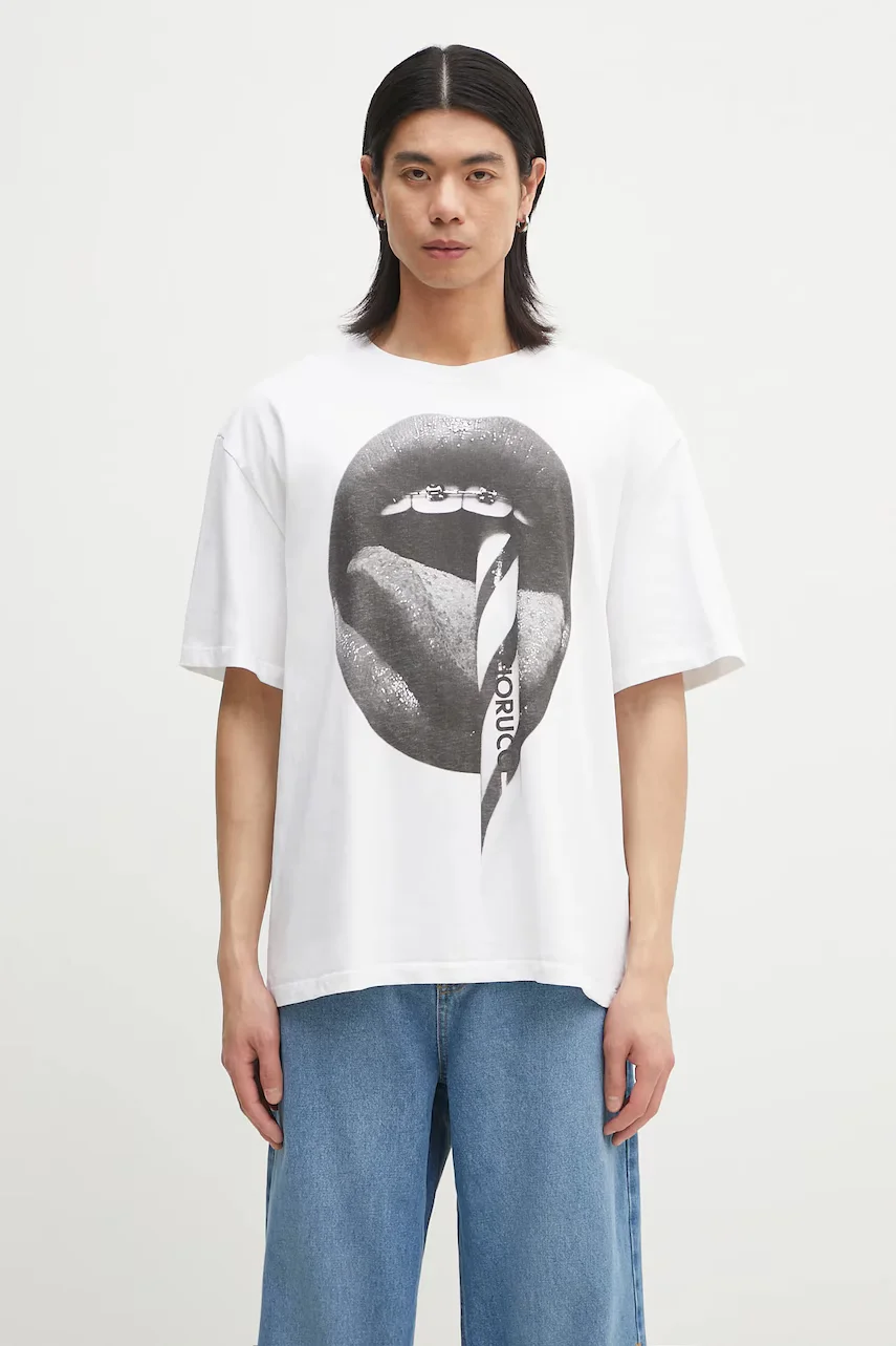 Fiorucci Памучна тениска Mouth Print Boxy