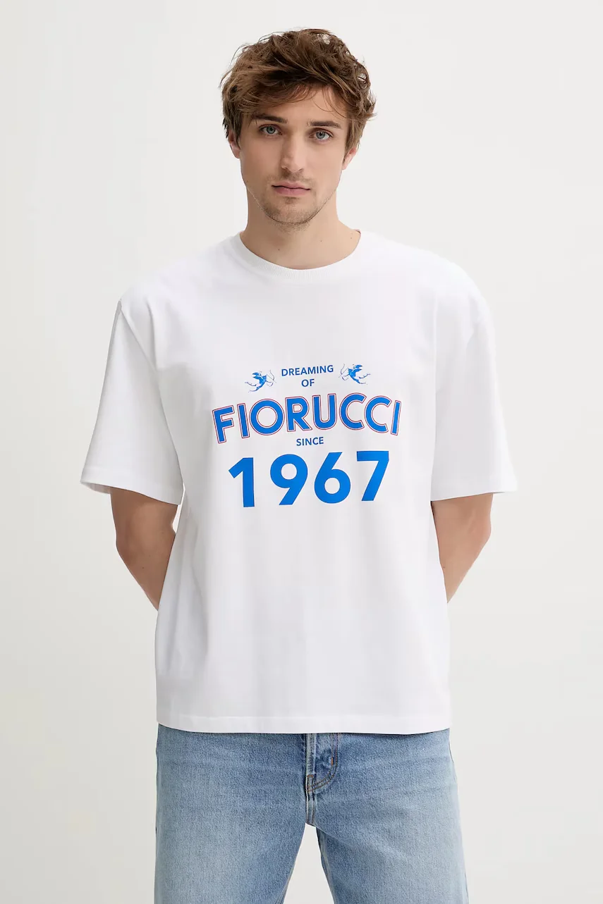 Fiorucci Памучна тениска White Dreaming 1967 Print Boxy Fit T-Shirt