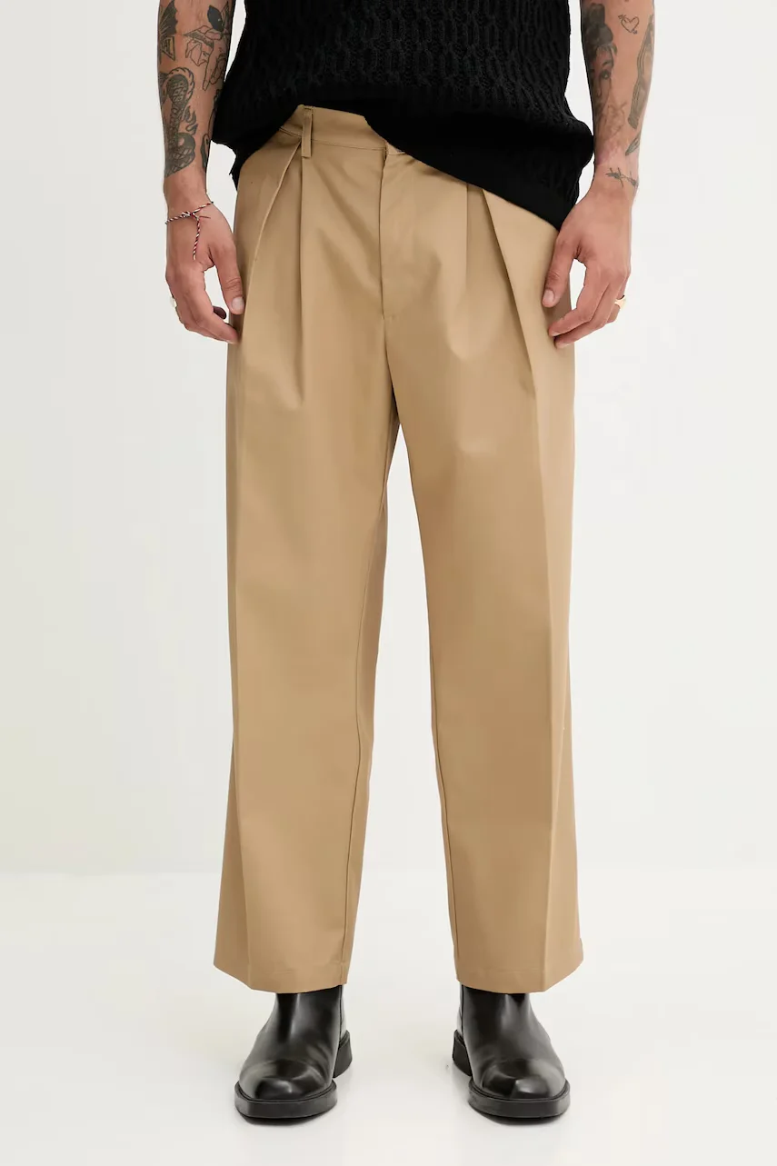 Fiorucci Панталон Beige Logo Embroidered Chino Trousers