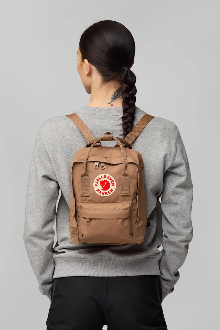 FjallRaven раница за деца от смесени материали Kanken Mini кафява F23561