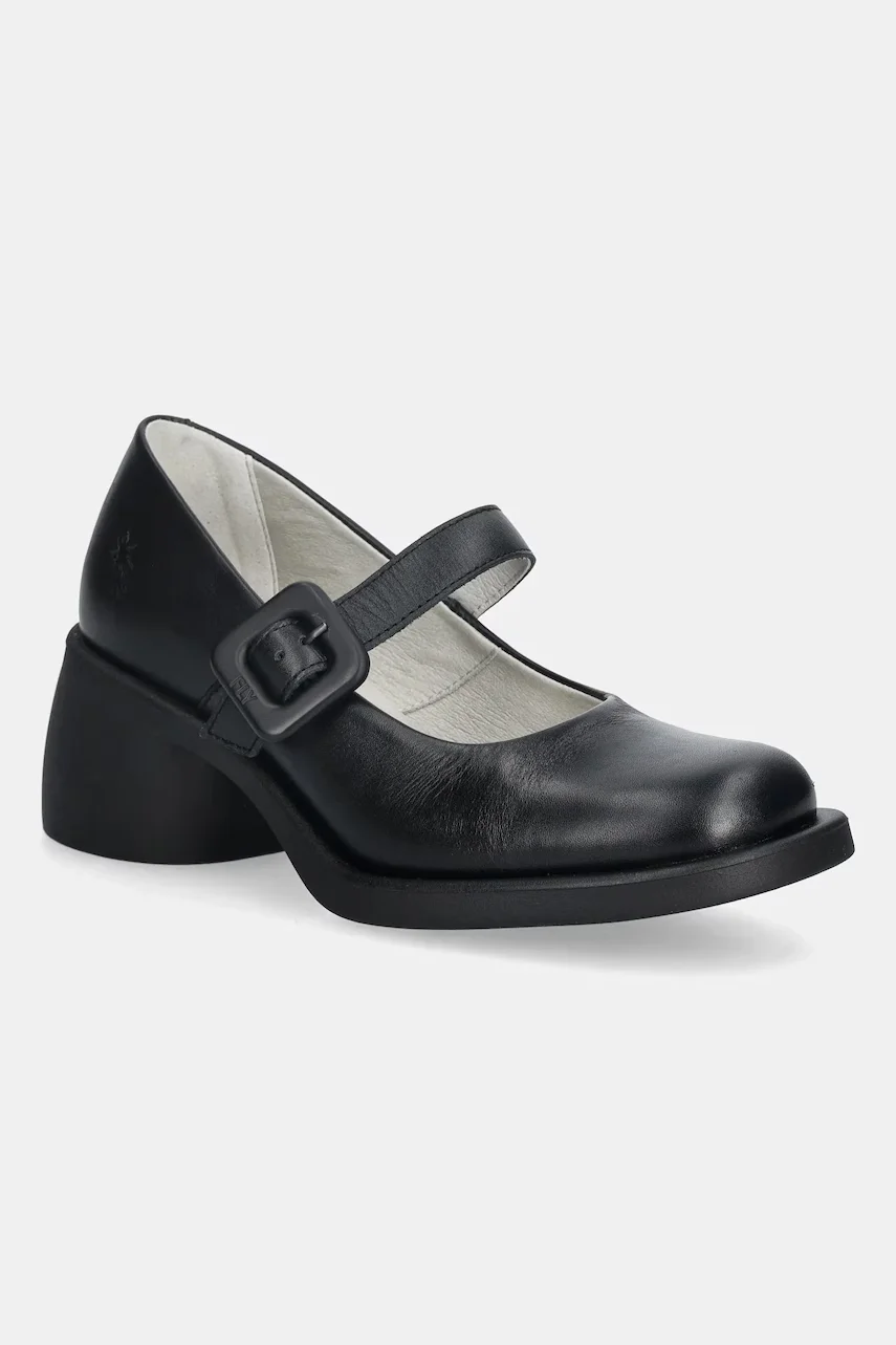 Fly London Кожени обувки с дебел ток HUVI044FLY