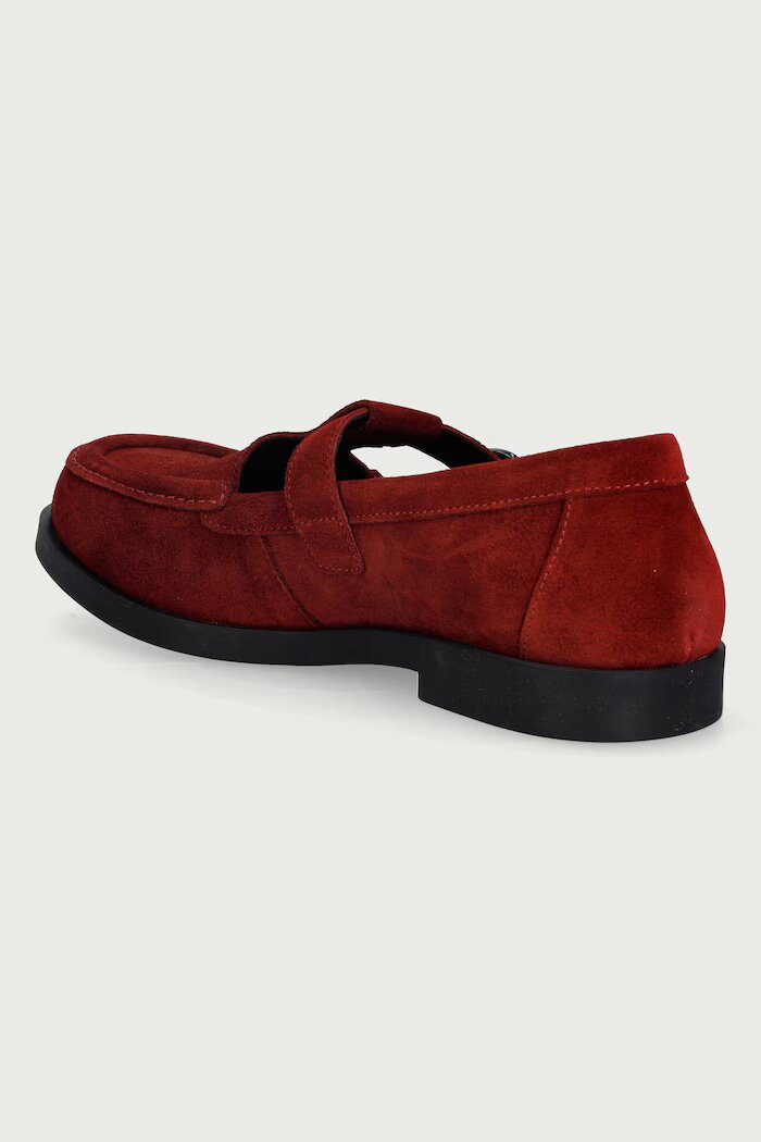Fly London мокасини дамски от кожа ARFE535FLY бордо P145535002