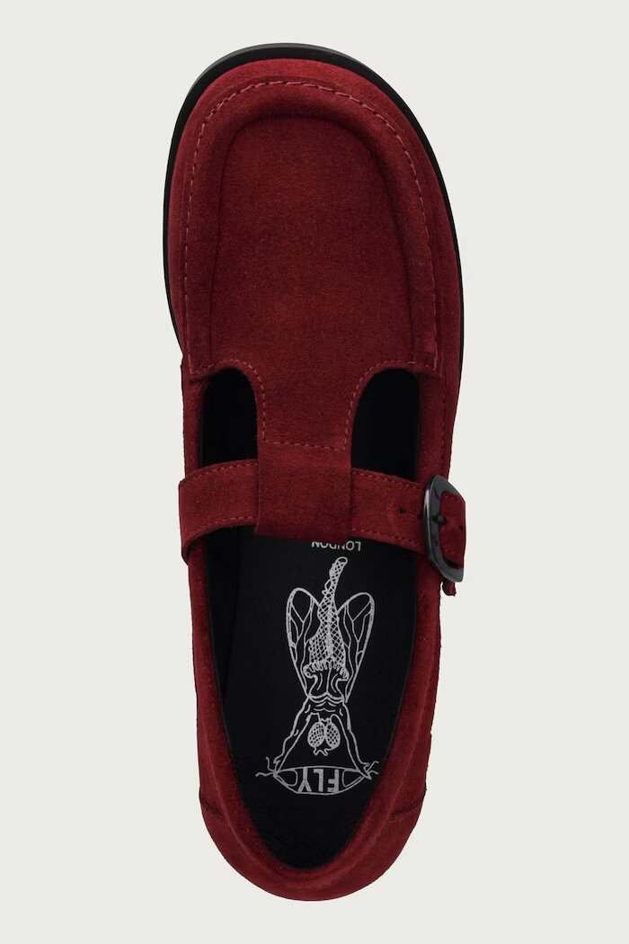Fly London мокасини дамски от кожа ARFE535FLY бордо P145535002