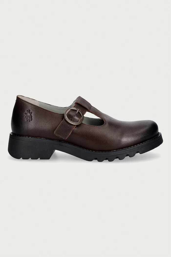 Fly London половинки обувки дамски от кожа RUFE491FLY кафяви P145491002