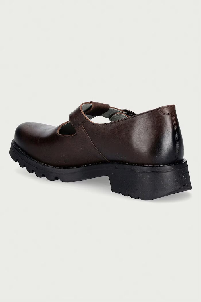 Fly London половинки обувки дамски от кожа RUFE491FLY кафяви P145491002