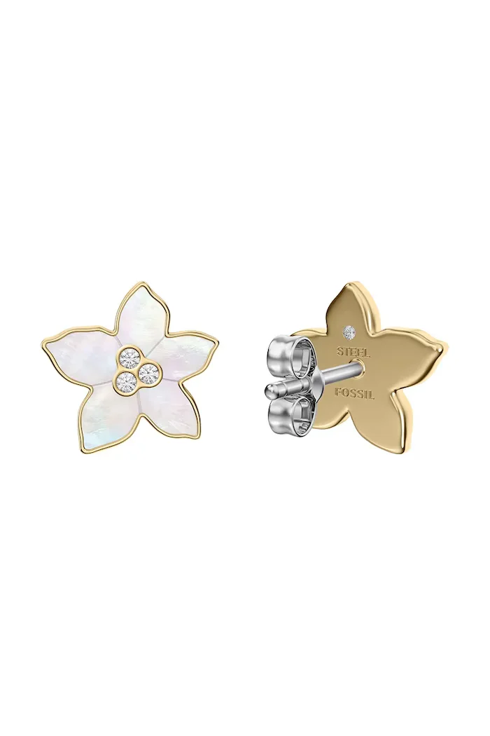 Fossil обици дамски от неръждаема стомана седеф Sutton JF04973710