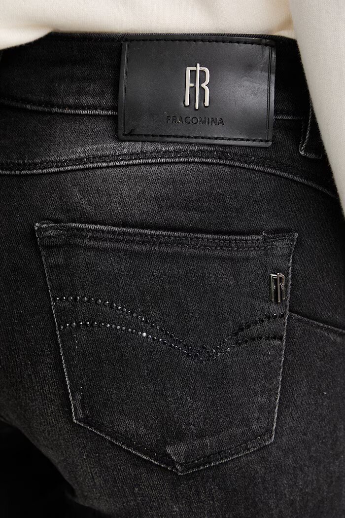 Fracomina дънки slim fit дамски BELLA черни FP25WV8000D46404