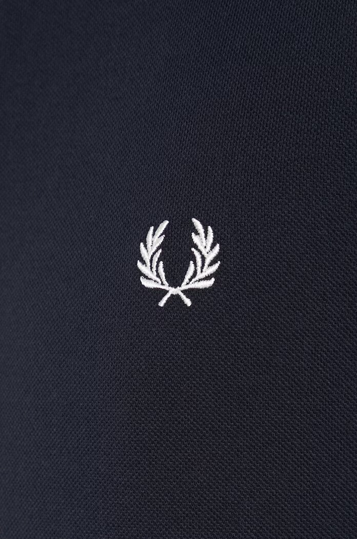 fred perry Памучна блуза с дълги ръкави в тъмносиньо с апликация M6006.608