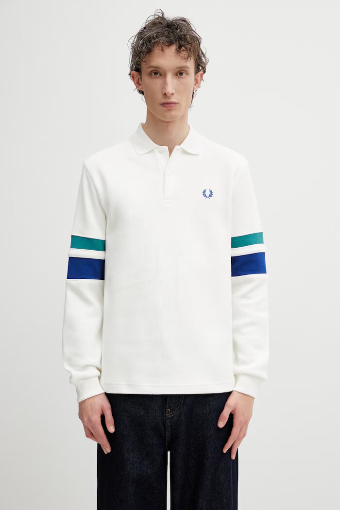 fred perry пуловер мъжки памучен бял M2416