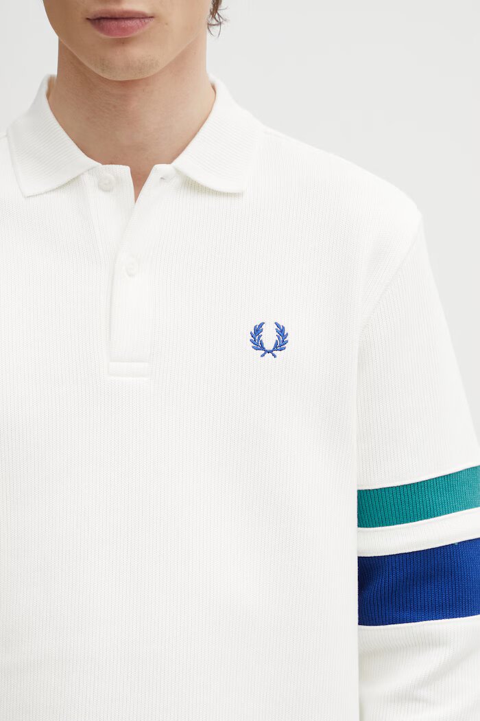 fred perry пуловер мъжки памучен бял M2416