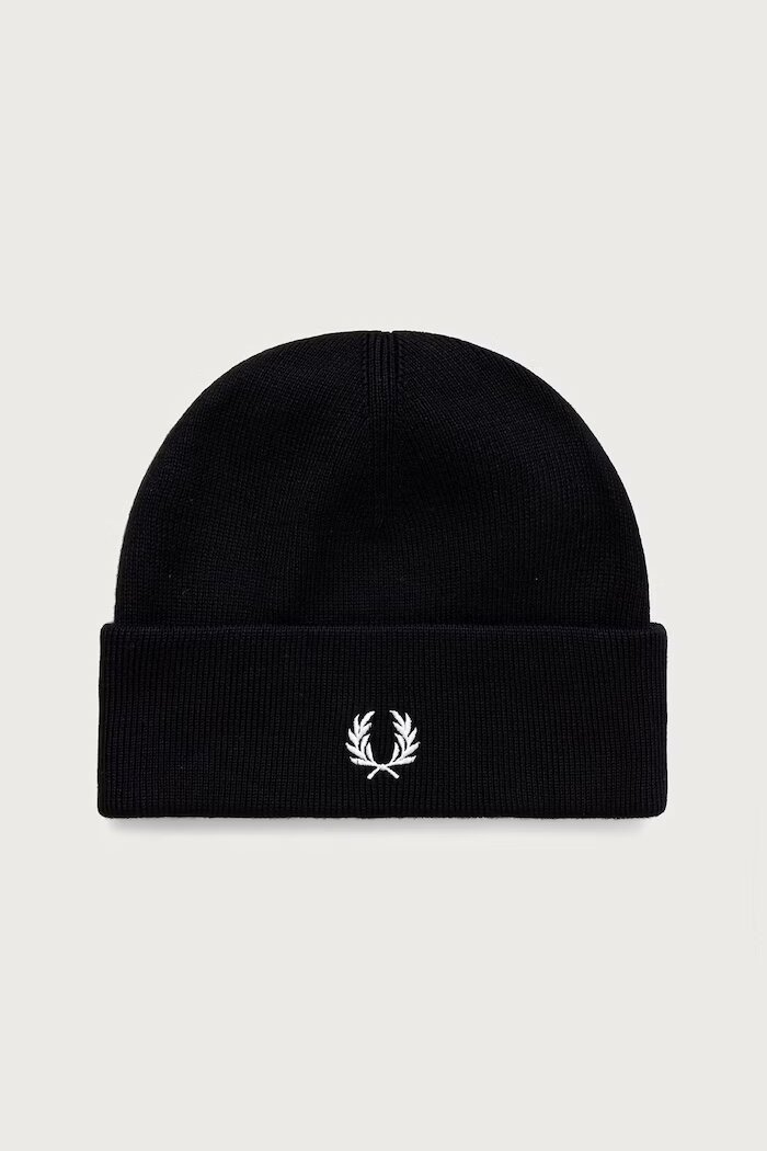 fred perry шапка бийни от вълнена материя черна C3316