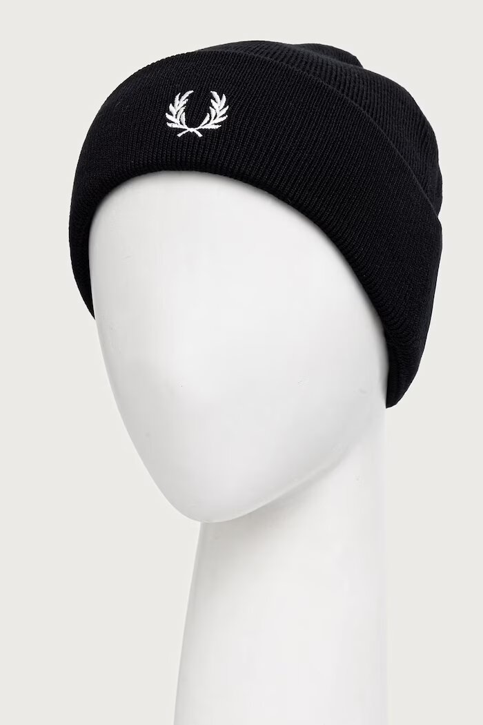 fred perry шапка бийни от вълнена материя черна C3316