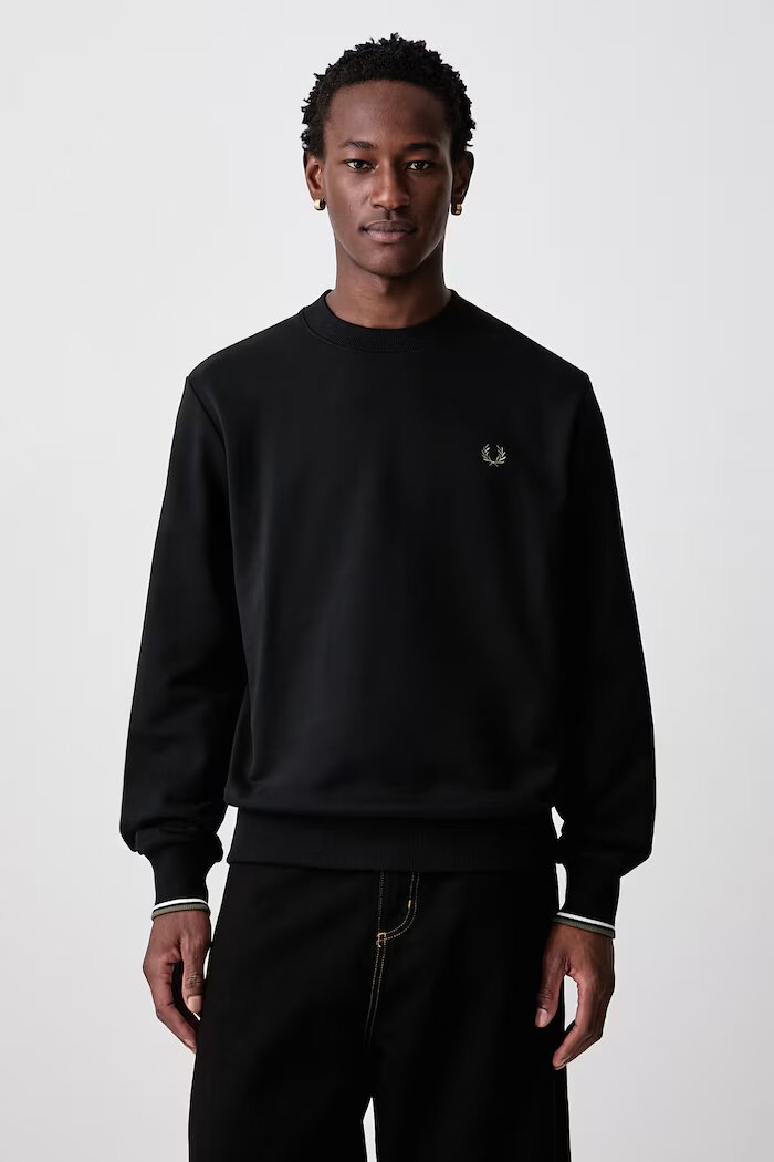fred perry суичър мъжки от памук черен M7535