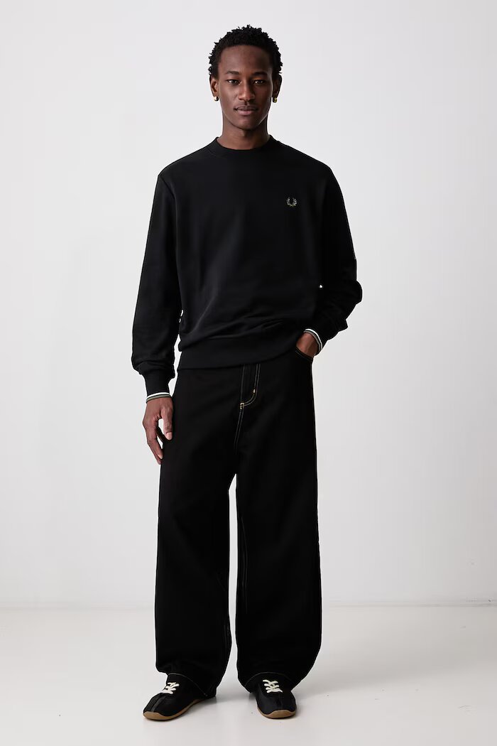 fred perry суичър мъжки от памук черен M7535