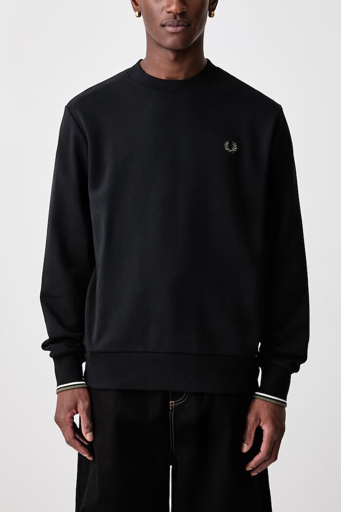 fred perry суичър мъжки от памук черен M7535