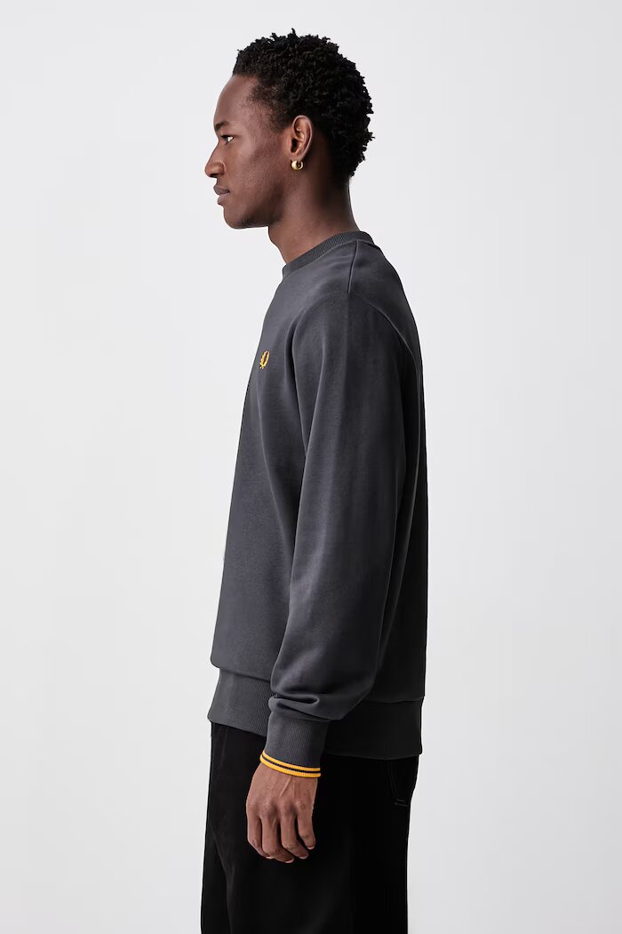 fred perry суичър мъжки от памук сив M7535
