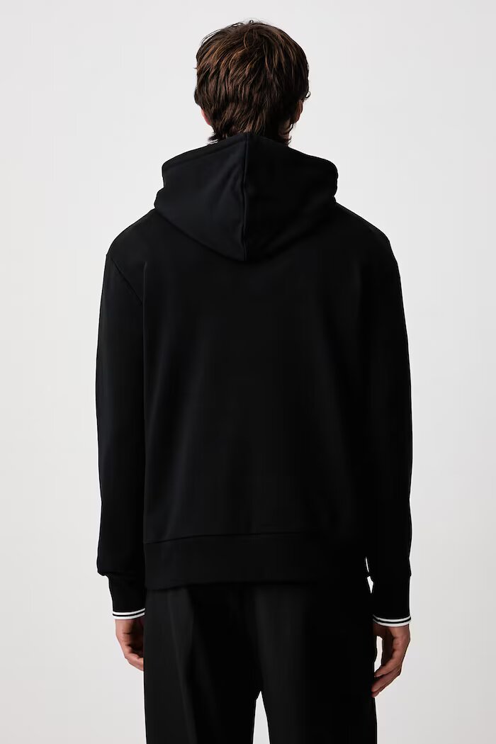 fred perry суичър с качулка мъжки от памук черен M3492