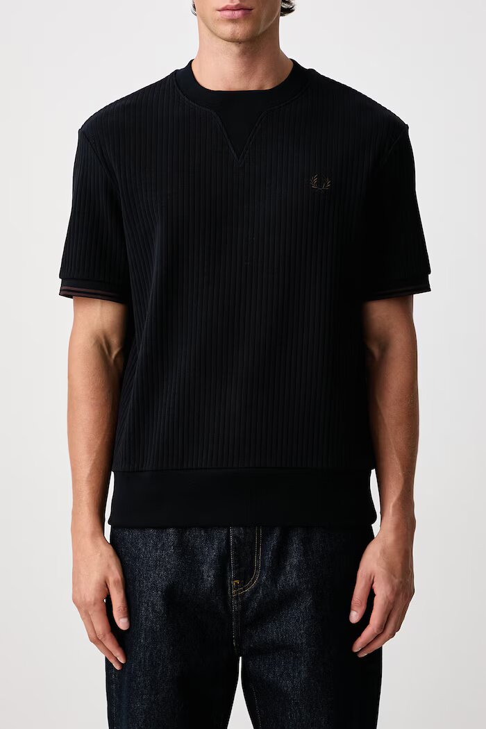 fred perry тениска мъжка от памук с еластан тъмносиня M3442