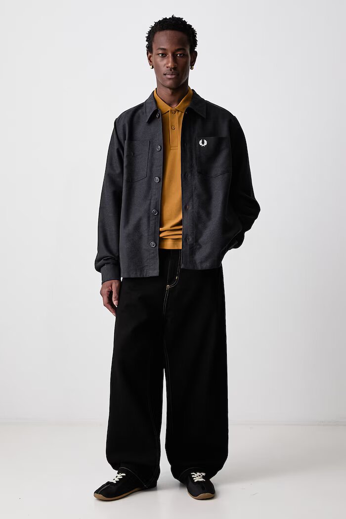 fred perry тениска с яка мъжка от памук кафява M3600