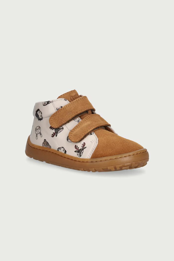 Froddo половинки обувки за деца от кожа BAREFOOT FIRST STEP бежови G2130369