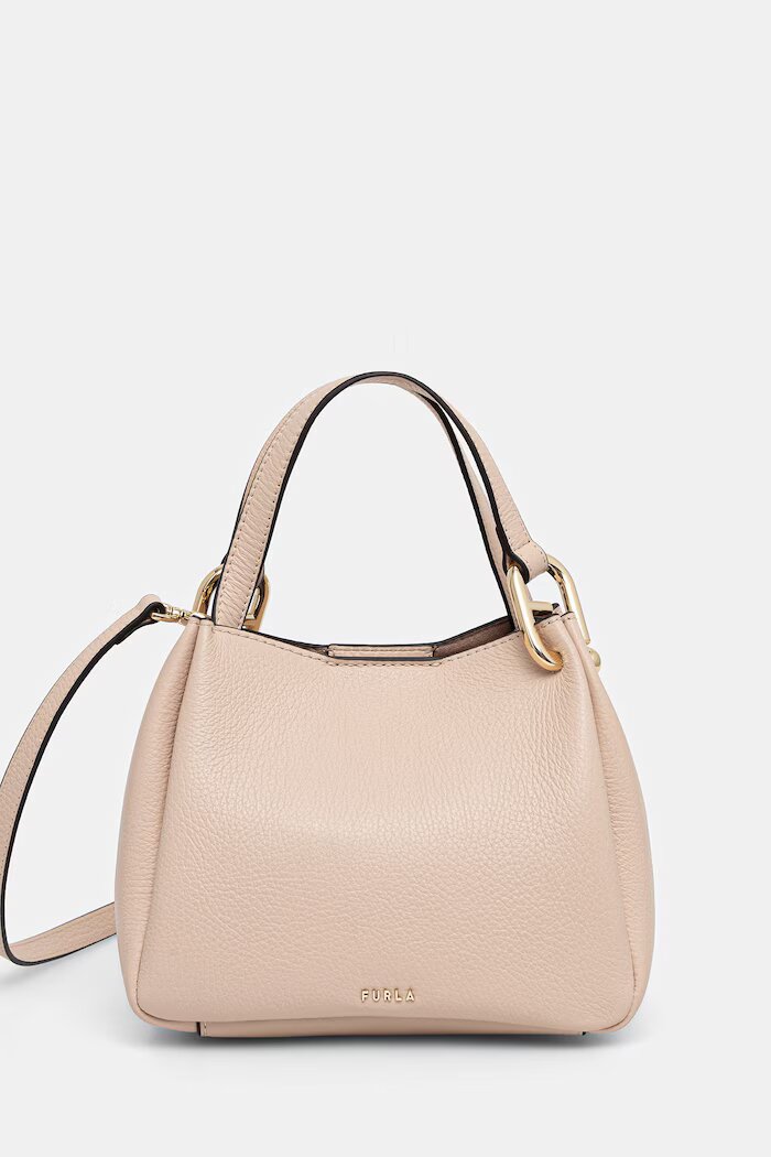 Furla чанта crossbody дамска от кожа бежова WE00907 HSF000 93300