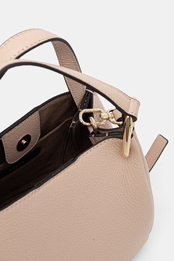 Furla чанта crossbody дамска от кожа бежова WE00907 HSF000 93300