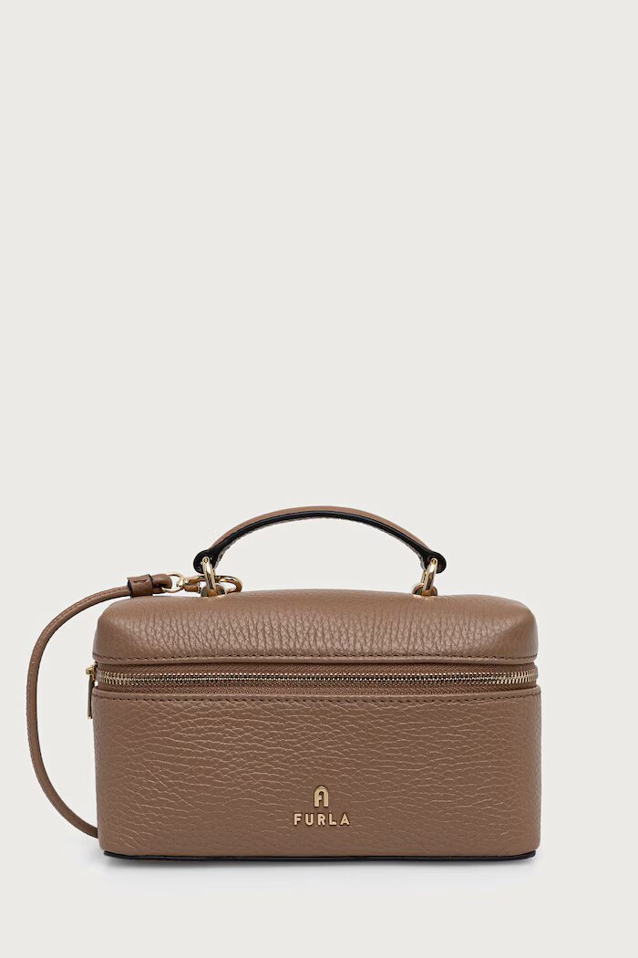 Furla чанта crossbody дамска от кожа Camelia Micro кафява WE00625.HSF000.4489S