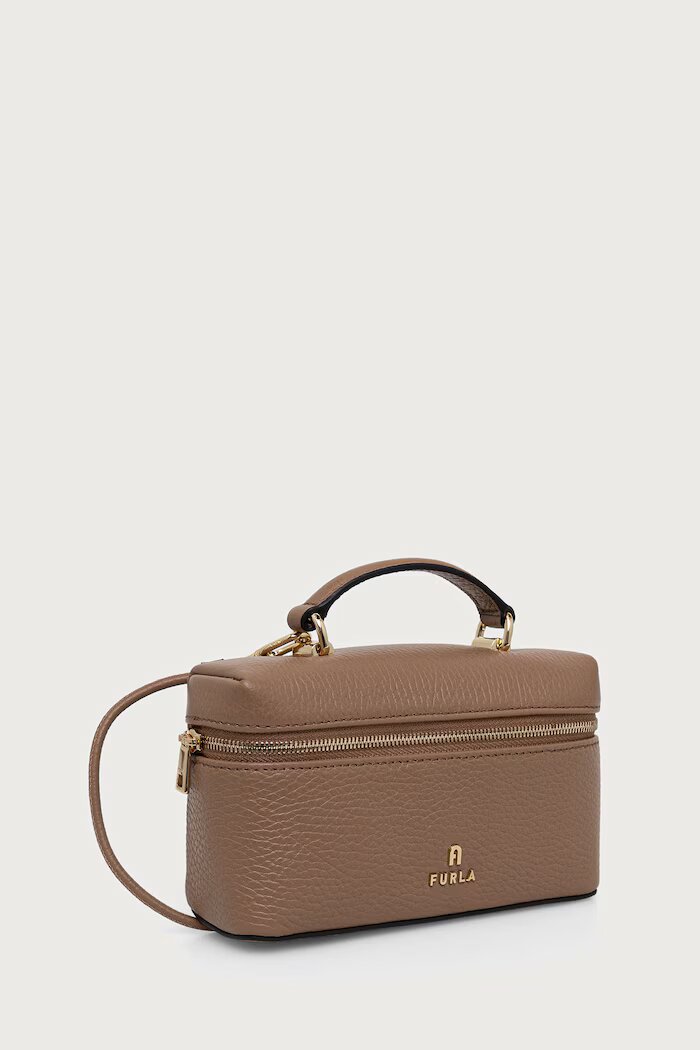 Furla чанта crossbody дамска от кожа Camelia Micro кафява WE00625.HSF000.4489S