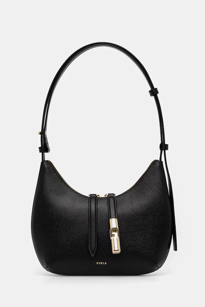 Furla чанта crossbody дамска от кожа Goccia S Shoulder Bag черна WB01500 BX3353 O6000