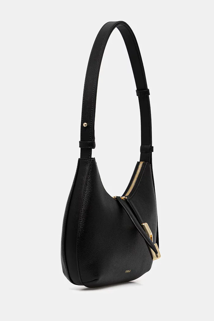 Furla чанта crossbody дамска от кожа Goccia S Shoulder Bag черна WB01500 BX3353 O6000