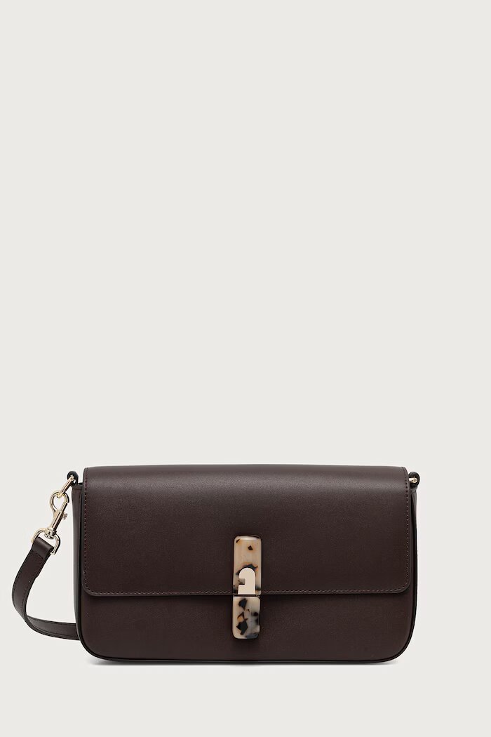 Furla чанта crossbody дамска от кожа Iride S кафява WB02206.BX3104.2460S