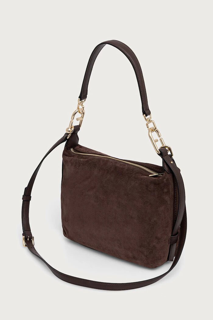Furla чанта crossbody дамска от кожа Tonie Mini Hobo кафява WE00877.U10000.3244S
