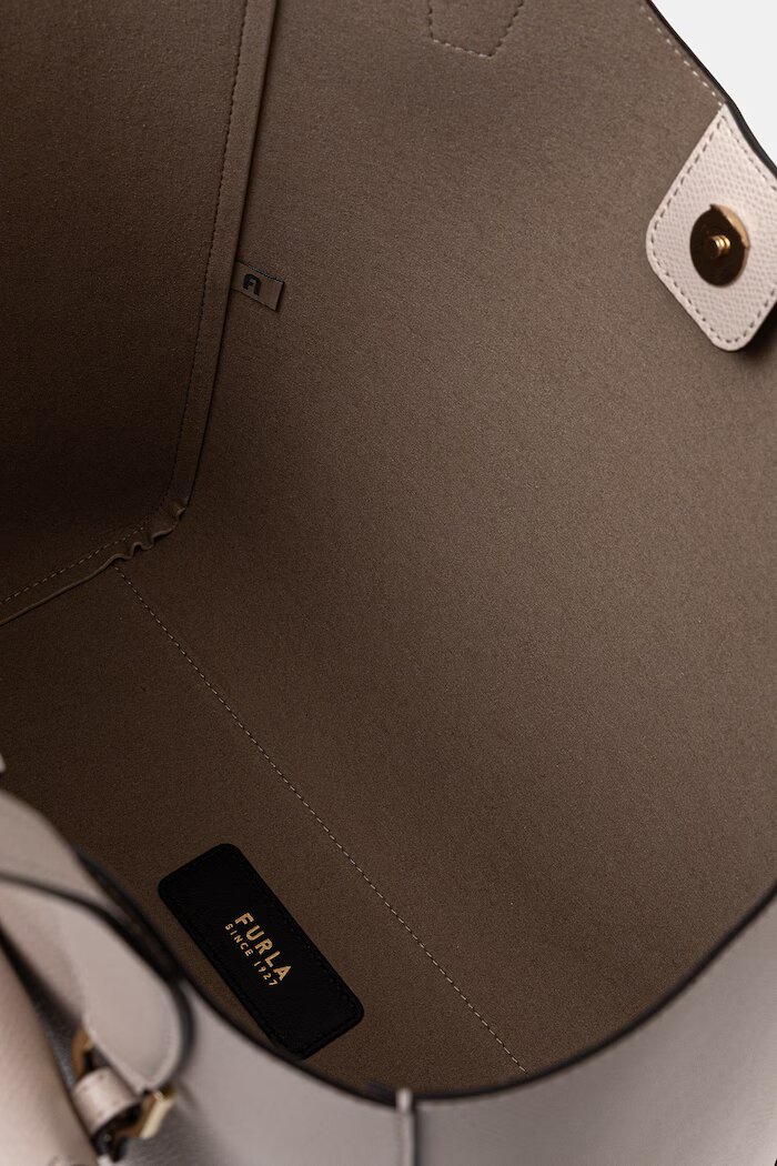 Furla Чанта дамска от кожа Lea M Tote бежова WB01941