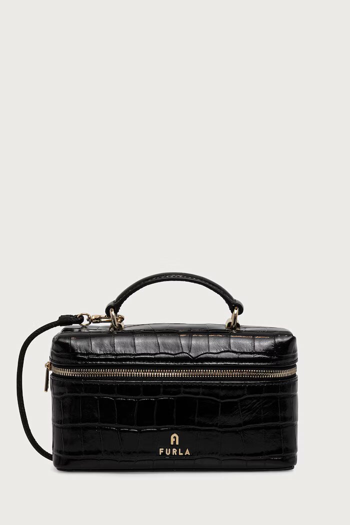 Furla козметична чанта дамска от кожа Camelia Micro черна WE00625.BX4255.O6000