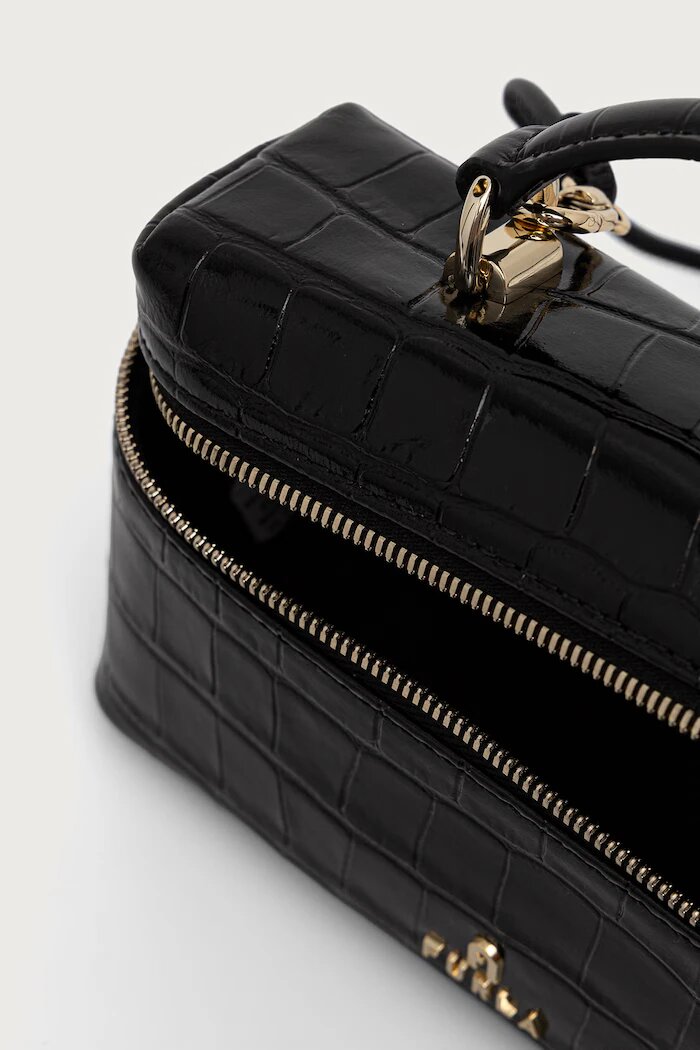 Furla козметична чанта дамска от кожа Camelia Micro черна WE00625.BX4255.O6000