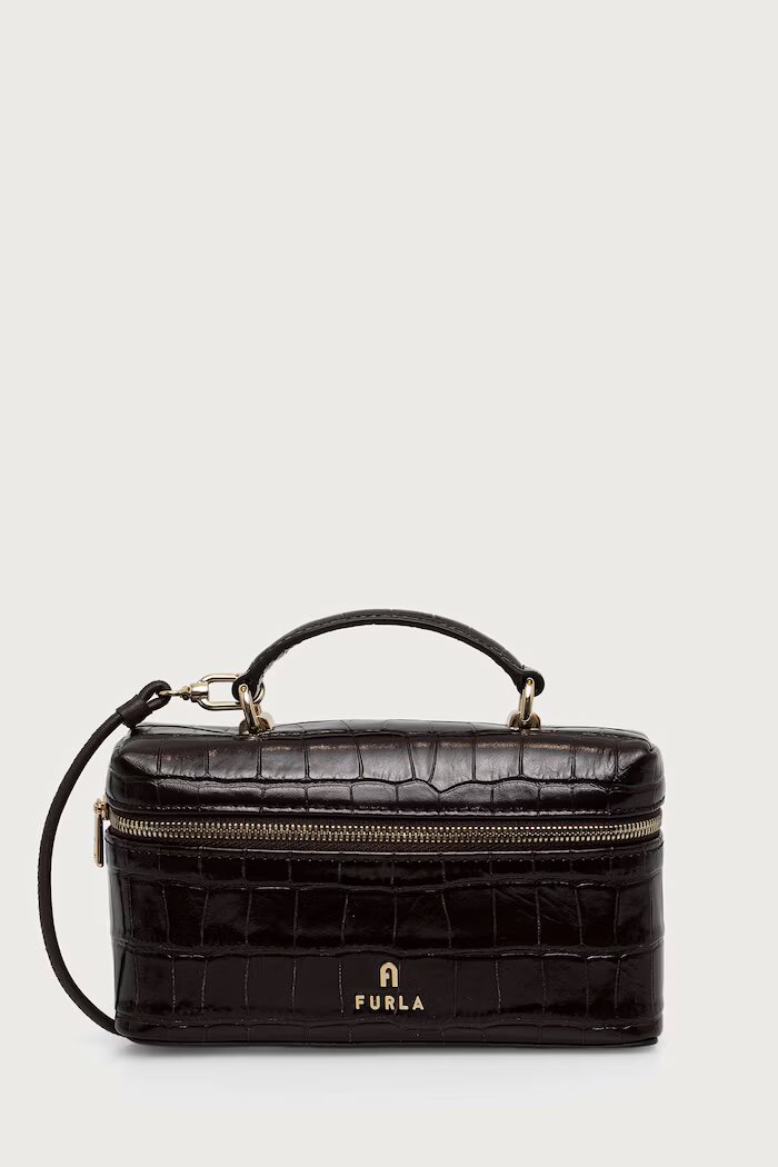 Furla козметична чанта дамска от кожа Camelia Micro кафява WE00625.BX4255.2460S