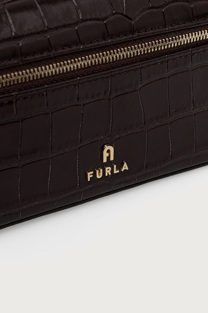 Furla козметична чанта дамска от кожа Camelia Micro кафява WE00625.BX4255.2460S