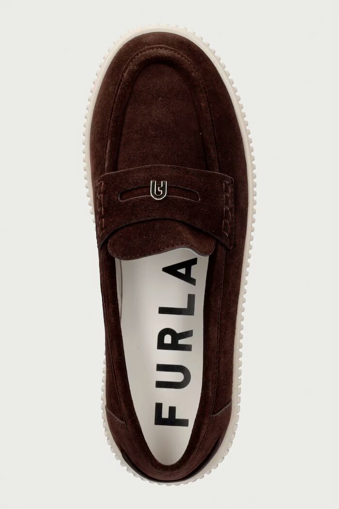 Furla мокасини дамски от велур Sky кафяви YL86FKY Y61000 2460S