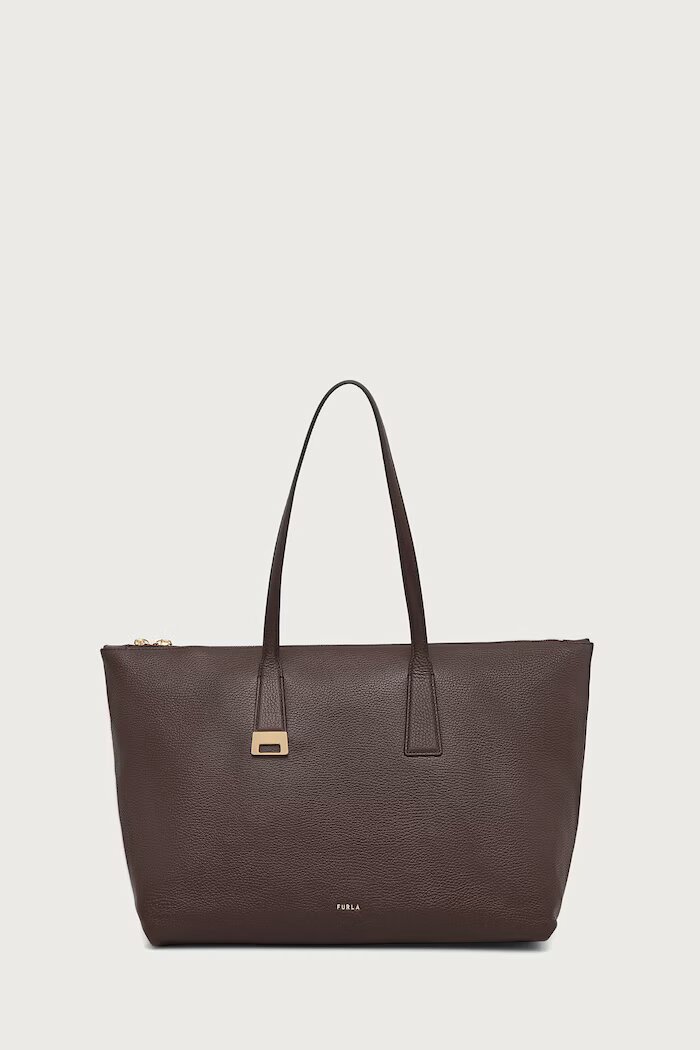 Furla шопинг чанта дамска от кожа Olivia L Tote кафява WB01940.HSF000.4284S
