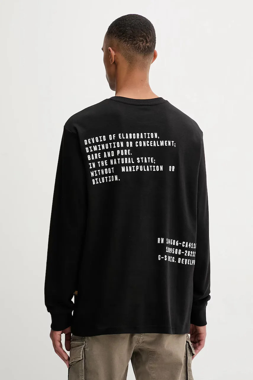 G-STAR Памучна блуза с дълги ръкави Back embro
